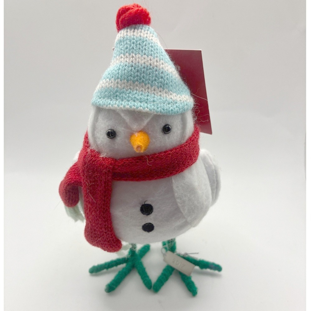 Wondershop Fabric Bird Kicker 6.5" White 2017 Christmas Winter Decor NWT